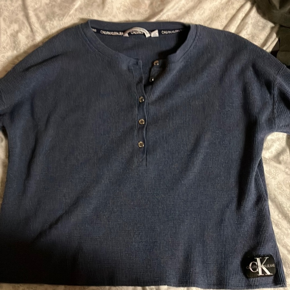 LONG SLEEVE BLUE CALVIN KLEIN SHIRT